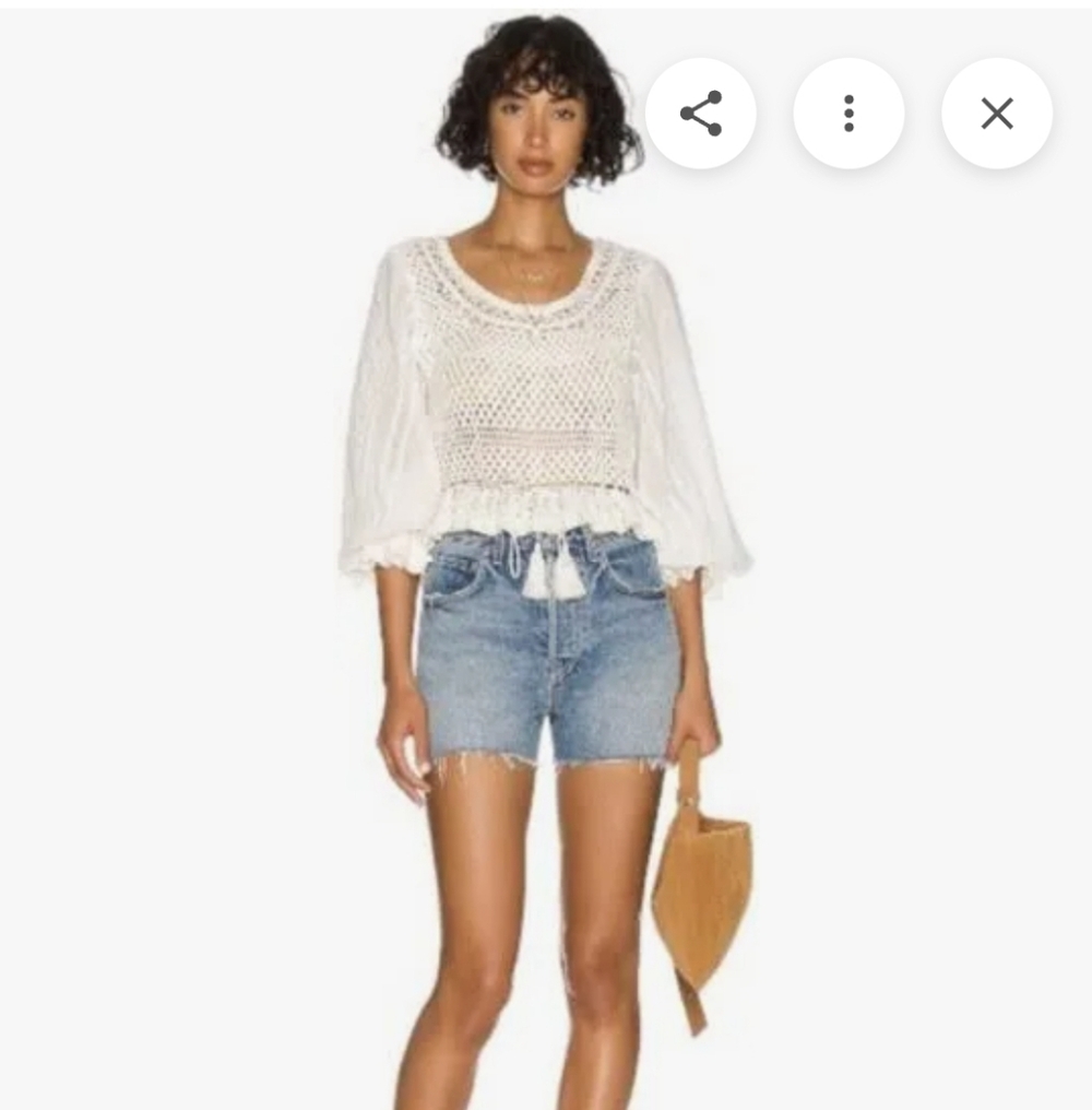 Free People Megan Off White Crochet Blouse - Picture 5 of 14